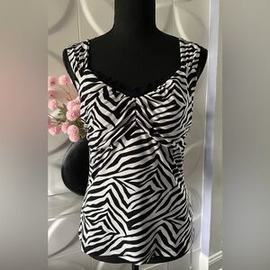 WHBM White House Black Market Women's Zebra Print Tank Top Size Small